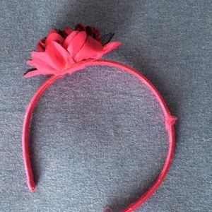 PINK HEADBAND, BLACK AND PINK FLOWER